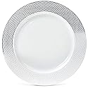 OCCASIONS 40 Pack Silver Charger Plates - 12 Inch Disposable Chargers for Dinner Plates Bulk, Premium Heavyweight Plastic for Wedding, Party & Events