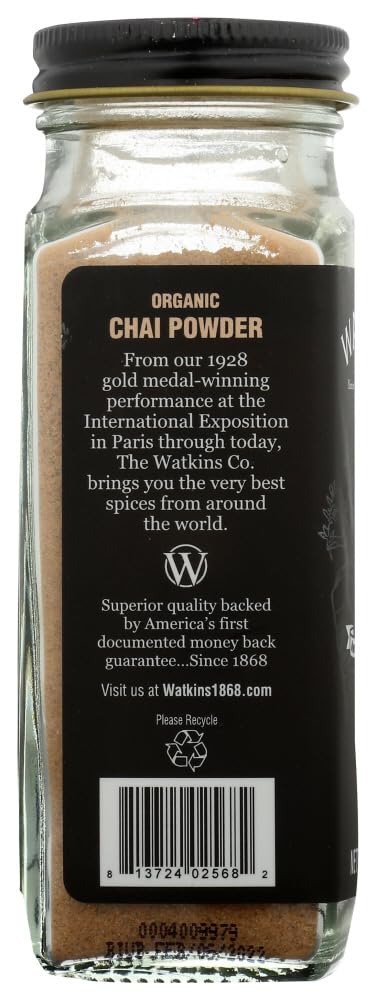 Watkins Gourmet Organic Spice Jar, Chai Powder, Non-GMO, Kosher, 4.0 oz. Bottle, 1-Pack