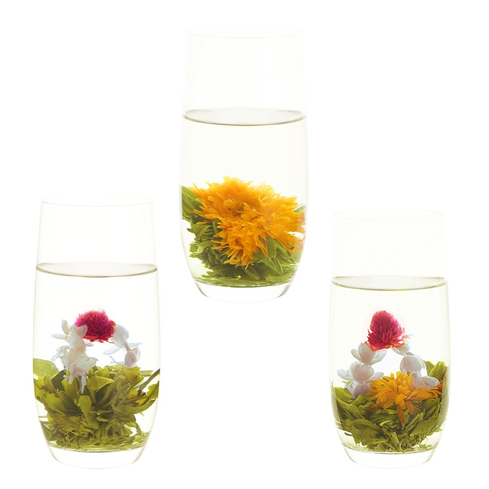 LWXLJMJZC?12 Unique Varieties Blooming Green Tea Ball | Jasmine Flowering Tea | Individual Pack with Flowers?Gifts For Tea Lovers