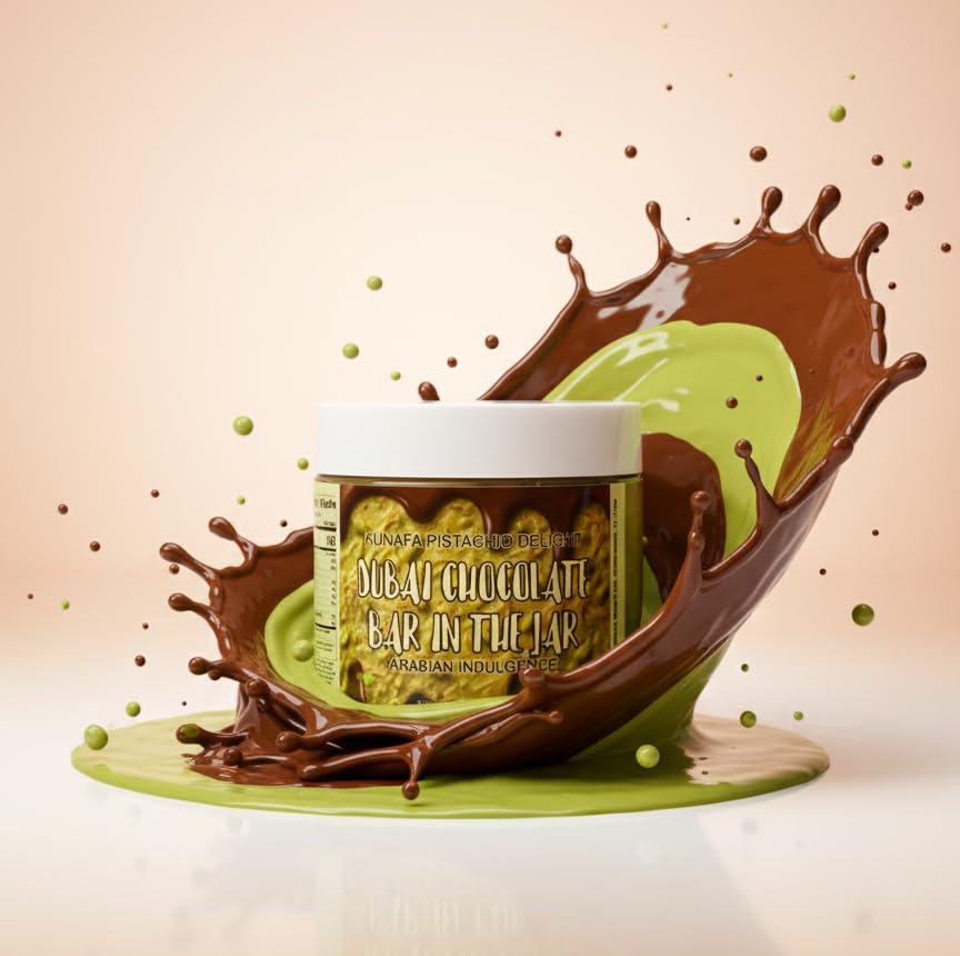 Dubai Chocolate Jar - Gourmet Rich Pistachio Kunafa Treat, Crunchy & Creamy Kunafa Pistachio Chocolate Spread Delight [Choose Flavor & Size] (8 oz