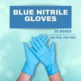 PackagingSuppliesByMail Blue Nitrile Disposable Gloves, 1000 Pack, Size Small, Textured Fingertips, Latex Free & Powder Free Multi-Use Gloves