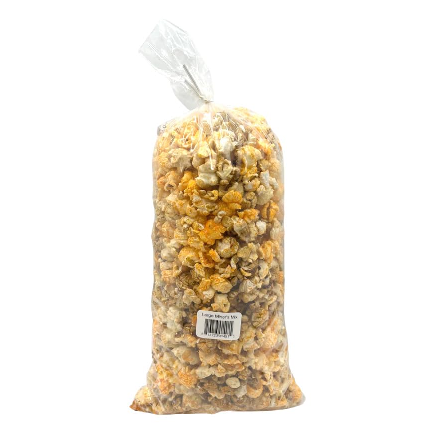 Gold Dust Kettle Corn | Miner’s Mix | Cheddar and Caramel Popcorn | Sweet and Salty | Cheese and Caramel Popcorn Mix | Popped Popcorn Snack Bag | Non