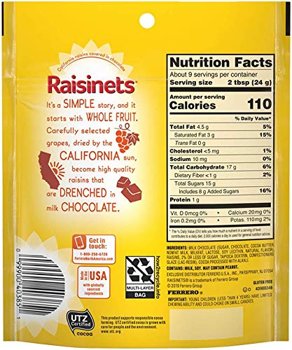 Nestle Raisinets Milk Chocolate 8 Oz(pack of 4)