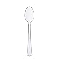 Party Essentials Extra Heavy Duty Full Size Plastic Cutlery, Disposable Utensils, Silverware, Party Supplies, Clear, Spoons, 24 Count