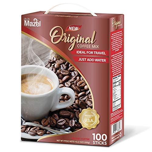 Café Mazel Instant Coffee - Original, Coffee Mix, 3 in 1 Coffee, 100 Sticks