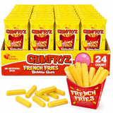 French Fries Bubble Gum - 24 Count Bulk Pack - Novelty Fry-Shaped Bubble Gum Bags - No Artificial Dyes - Fun Food Theme Party Candy