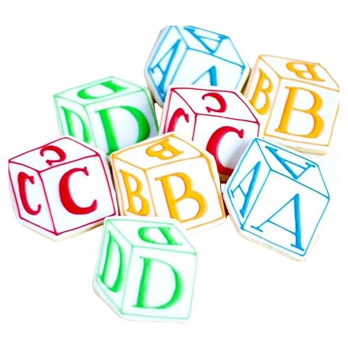 ½ Dz. Baby Block Cookies! Building Blocks, ABC'S, Shower Themed Birthday Party Favors or Gift!