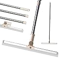 Floor Squeegee 65" Long Handles Adjustable Telescopic Pole Heavy Duty Broom 20" Apply to Shower Bathroom Kitchen Home Garage Tile Pet Hair Fur Floor