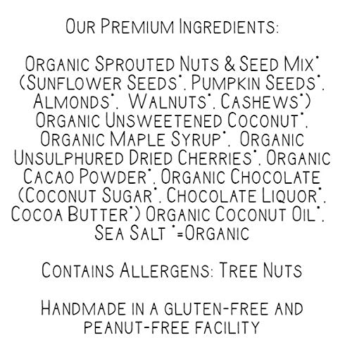 Lark Ellen Farm Cacao Cherry Grain-Free Granola Clusters, Organic Vegan Nut and Seed Mix, Gluten-Free Crunchy Bites for Snack, Breakfast, or Yogurt, 8
