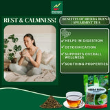 Hanan Spearmint Tea Loose Leaf (Hierba Buena) 1.1 oz (30 g) - Dried Peppermint Leaves (Mentha Spicata) Plant Leaves from Peru
