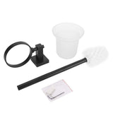 TOPINCN Household Black Bathroom Toilet Brush Holder Set Wall Mounted Long Handle Brush with Cup