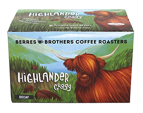 Berres Brothers Highlander Grogg Decaf Coffee 12 Count Single Serve Pods Compatible with Keurig K Cups K Pods Coffee Makers, Flavored Medium Roast