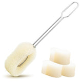 Bottle Sponge Brush Scrubber Stainless Steel Sponge Head Replaceable (Brush&Refill)
