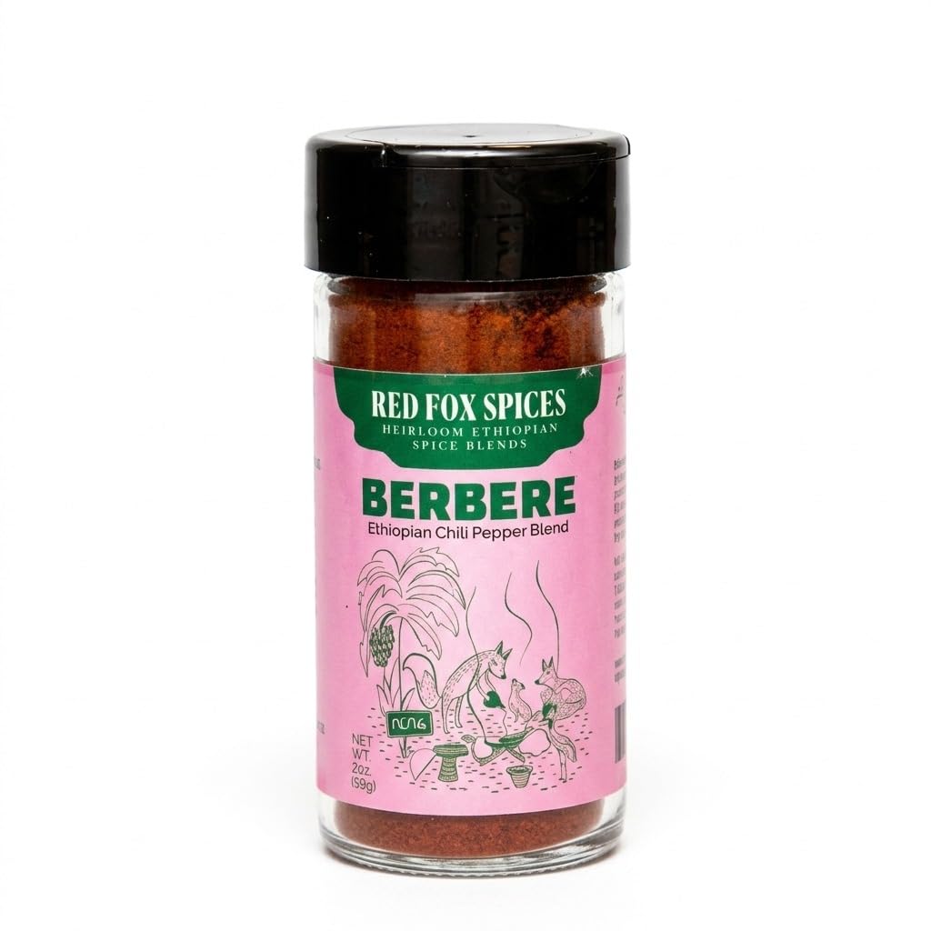 Red Fox Spices Berbere Ethiopian Chili Pepper Blend - Handcrafted Red Pepper Chili Powder with Whole Spices - Spicy Seasoning Pepper Blend, Red Chili