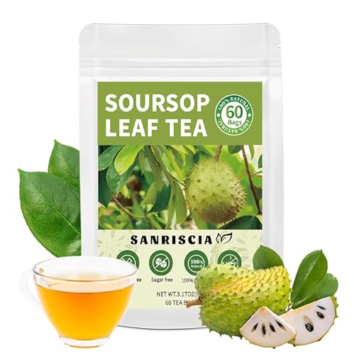 60 Handmade Soursop Bags, 100% Pure and Natural, No Sugar/Caffeine/Additives - Support Antioxidants and Relax Your Body and Mind