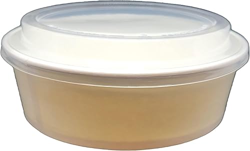 Basidi [100 Pack 42oz Disposable White Paper Round Bowl with Plastic Lids, Round Shape Paper Bowls White Paper Salad Bowl for Soup Stews