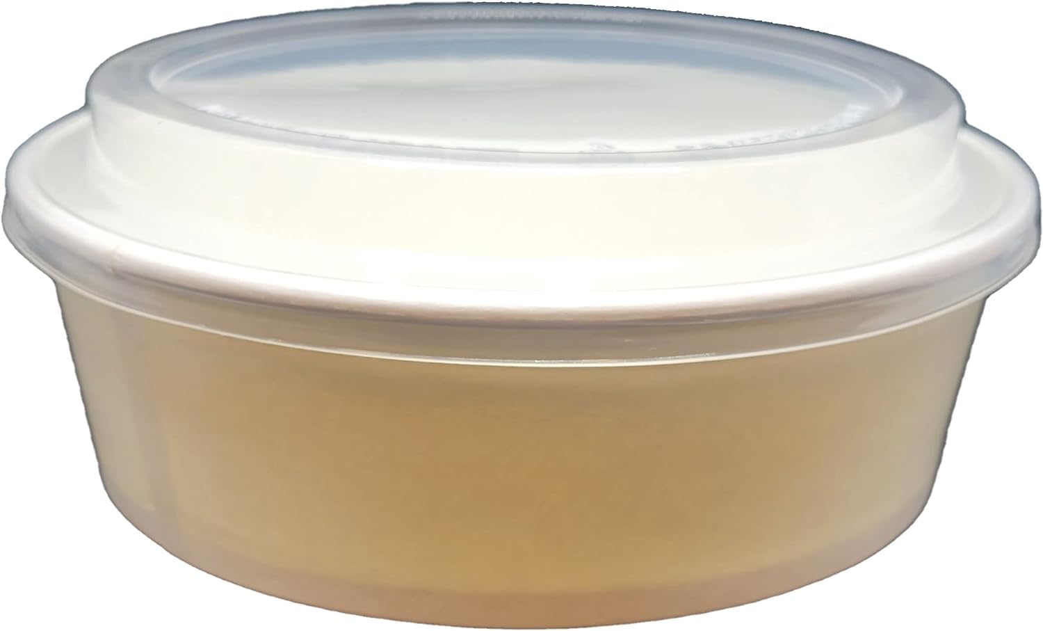 Basidi [100 Pack 42oz Disposable White Paper Round Bowl with Plastic Lids, Round Shape Paper Bowls White Paper Salad Bowl for Soup Stews