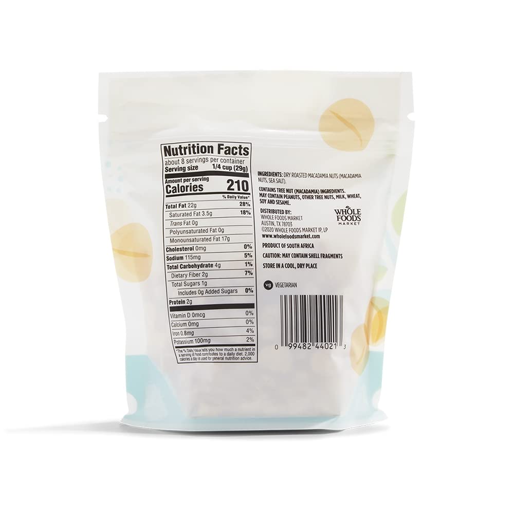 365 by Whole Foods Market, Roasted And Salted Macadamia Nuts, 8 Ounce