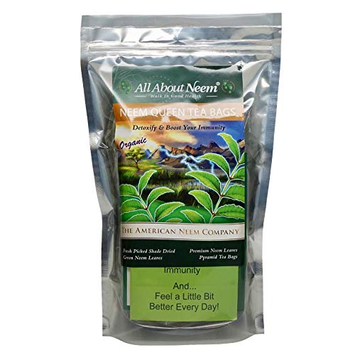 Neem Queen Pyramid Tea Bags (60 Count) Loose Sachet - Organic Premium Quality Caffeine Free - Made in America