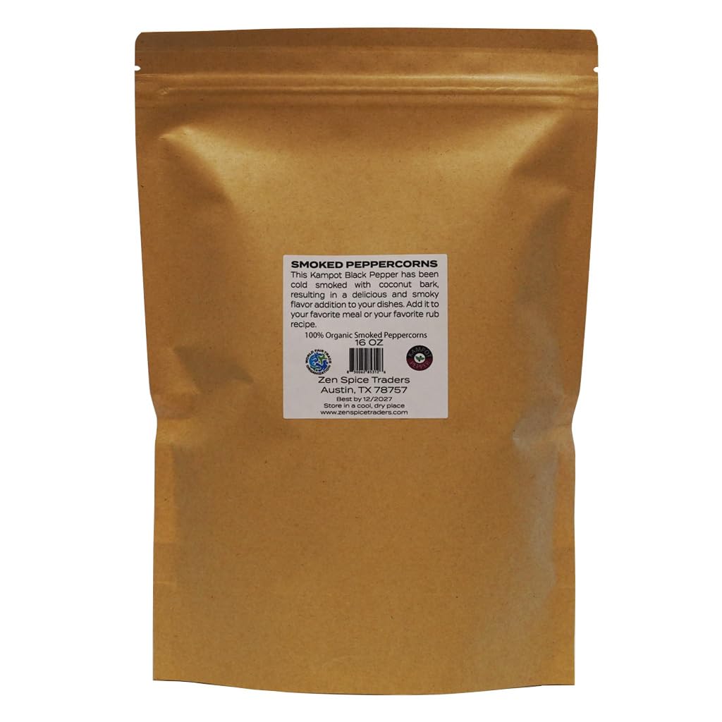 Smoked Black Peppercorns | Zen Spice Traders | 16 Ounce Pack of 1