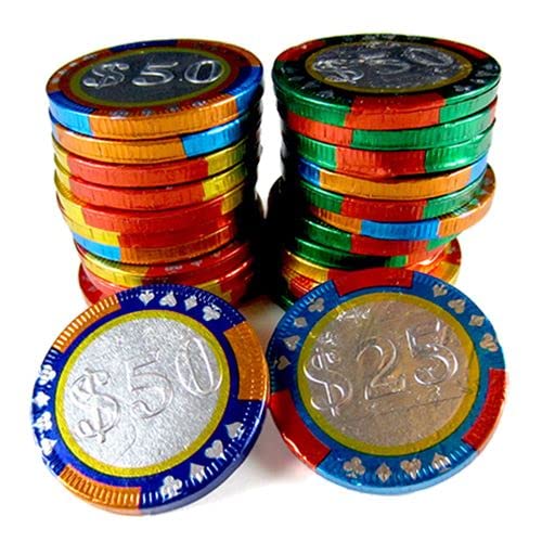 All City Candy Milk Chocolate Casino Chips, 1 LB Bulk Bag, 83 Pieces, 1.5 in Diameter