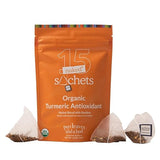 Two Leaves and a Bud Organic Turmeric Antioxidant - 15 Naked Tea Sachets, Naturally Caffeine Free, Whole Leaf Herbal Tea in Unwrapped Pyramid Sachets