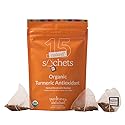 Two Leaves and a Bud Organic Turmeric Antioxidant - 15 Naked Tea Sachets, Naturally Caffeine Free, Whole Leaf Herbal Tea in Unwrapped Pyramid Sachets