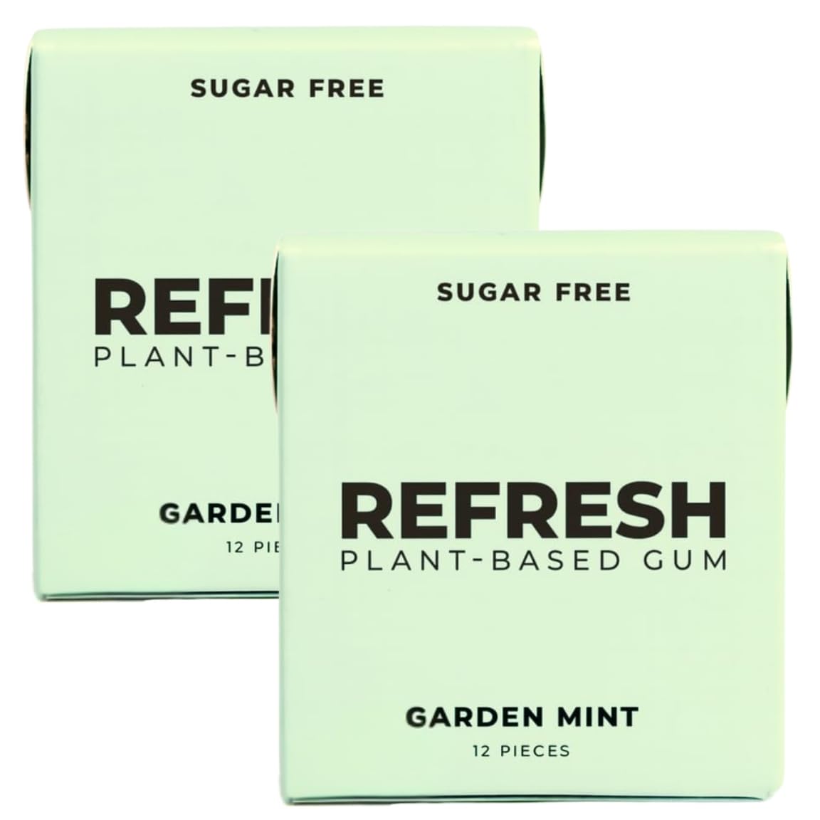 Refresh Gum Garden Mint - 12 Piece Sugar - Xylitol for Daily Use - Bubble Style Chewing Gum Bulk Alternative - Remineralizing Pure Mint Flavor - Pack