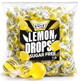 Sugar Free Lemon Drops Hard Candy, 1 lb. Bag, Individually Wrapped Lemon Candy, Sugarless Low Calorie Hard Candy, Perfect for Candy Dishes, Office