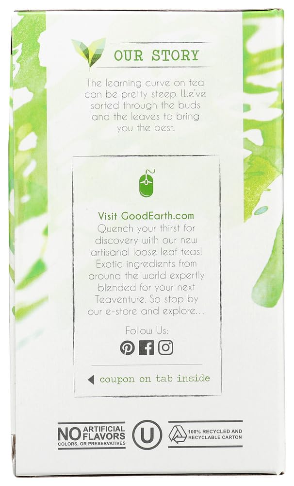 Good Earth Sweet & Spicy Matcha Flavored Green Tea 18 Tea Bags 1.37 Oz (Pack of 1)