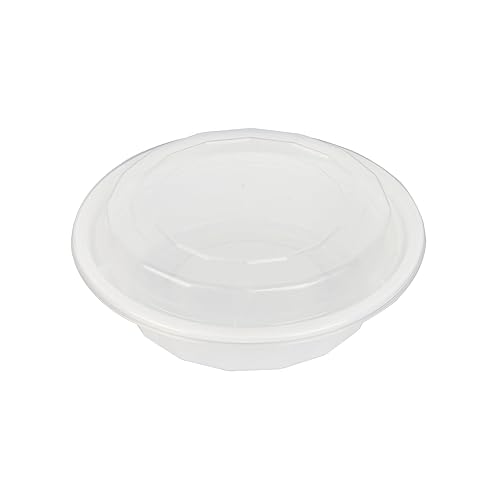 Restaurantware Asporto 16 Ounce To Go Boxes 100 Microwavable Take Out Food Containers - Clear Plastic Lids Included Do Not Contain BPA White Plastic