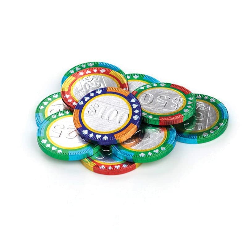 All City Candy Milk Chocolate Casino Chips, 1 LB Bulk Bag, 83 Pieces, 1.5 in Diameter