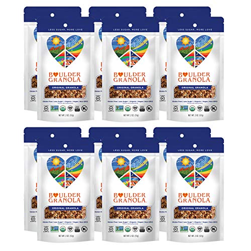 Boulder Granola Organic Gluten-Free Low-Sugar Healthy Granola (Original, 12 Pack, 2 ounce)