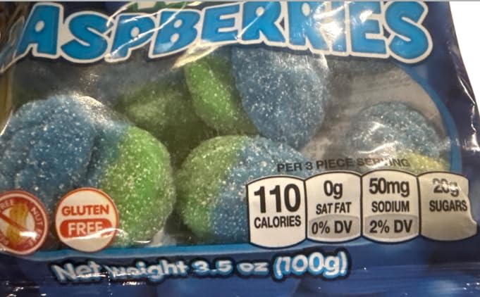 Vidal Filled Sour Gummies Wild Raspberries 3.5 oz. Bag