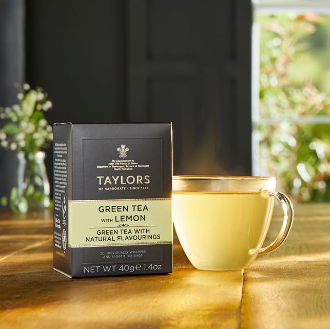 Taylors of Harrogate Green Tea Variety Pack, Individually Wrapped Bags, Jasmine, Lemon, Mint 20 Count (Pack of 3), Caffeinated, Enjoy Hot or Iced, 60