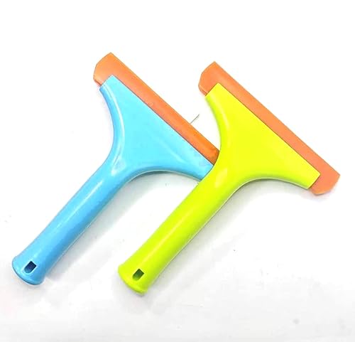 Super Flexible Silicone Squeegee, Water Blade, Water Wiper Shower, for r Car Windshi,ELD, Window, Mirror, Glass Door, Blue and Green