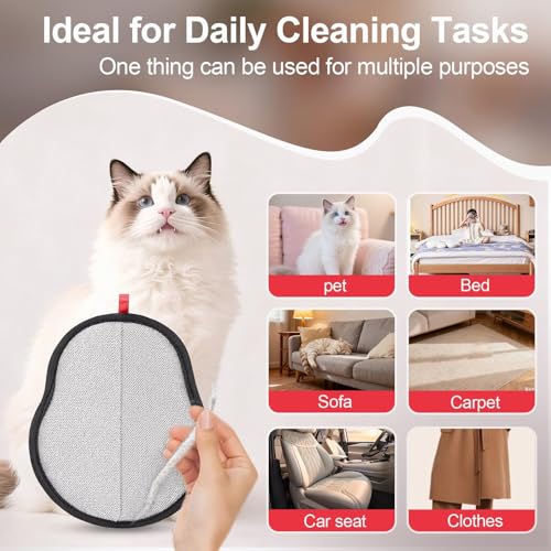 PalmPurr Pet Hair Remover Gloves 2 Pack - Reusable Double-Sided Lint Mitt for Dogs & Cats, Washable Fur Cleaner for Couch, Bed, Clothes, Carpet & Car