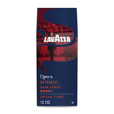 Lavazza Opera Intenso Ground Coffee 12oz Bag, Dark Roast, Bold and Balanced Taste, Intensity 4/5, Arabica and Robusta, Ideal for Drip Brewers, (Pack