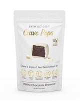 White Chocolate Brownie Pops (5 Brownies) Gluten-Free, High Protein (10g), Low Sugar, Guilt-Free Snack with Clean Ingredients - No Seed Oils - Kid