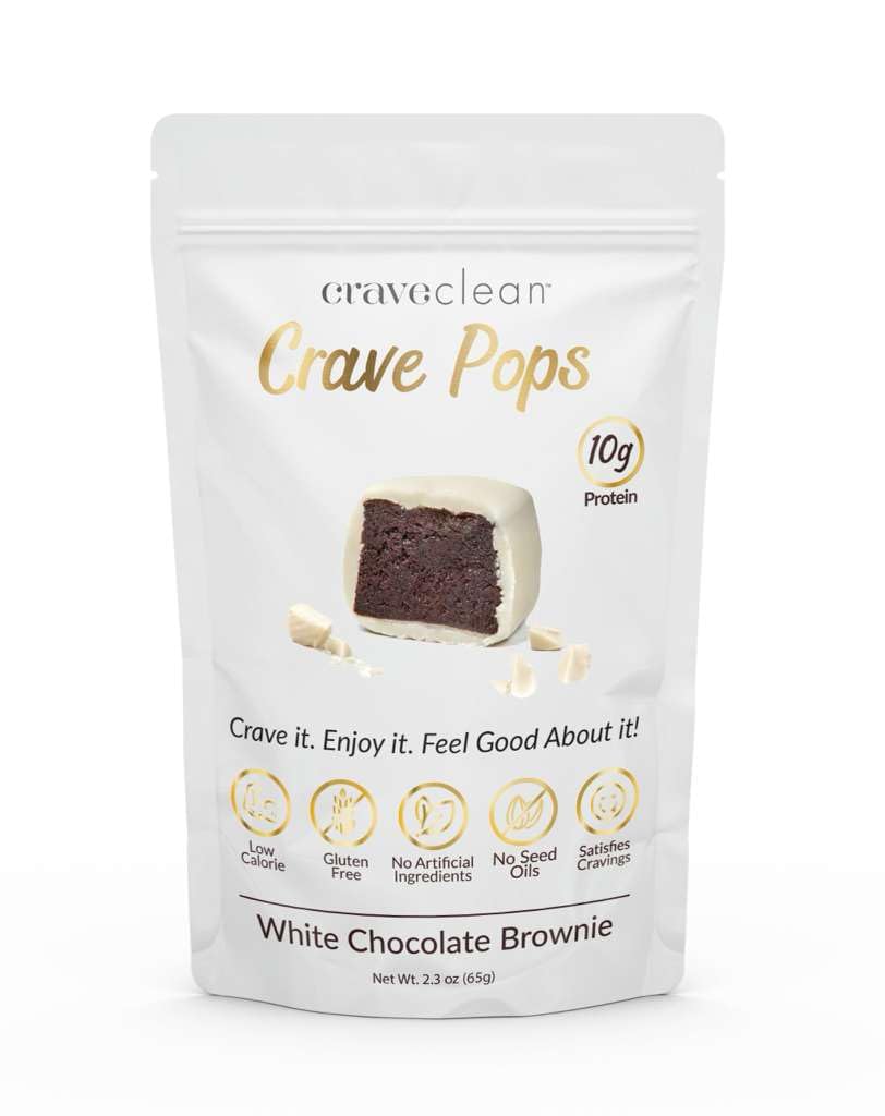 White Chocolate Brownie Pops (5 Brownies) Gluten-Free, High Protein (10g), Low Sugar, Guilt-Free Snack with Clean Ingredients - No Seed Oils - Kid