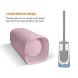 BOLLAER Toilet Brush and Holder, Modern Design Bathroom Brush Long Handle Toilet Bowl Brush for Bathroom Toilet, Toilet Brush and Holder Set (Pink)