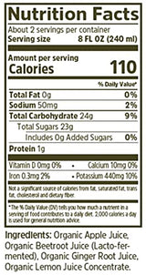 Biotta Organic Apple Beet Ginger Juice - Superfood Blend with Organic Beetroot Juice, Apple, and Ginger Root (16.9 Fl Oz, Pk of 6)
