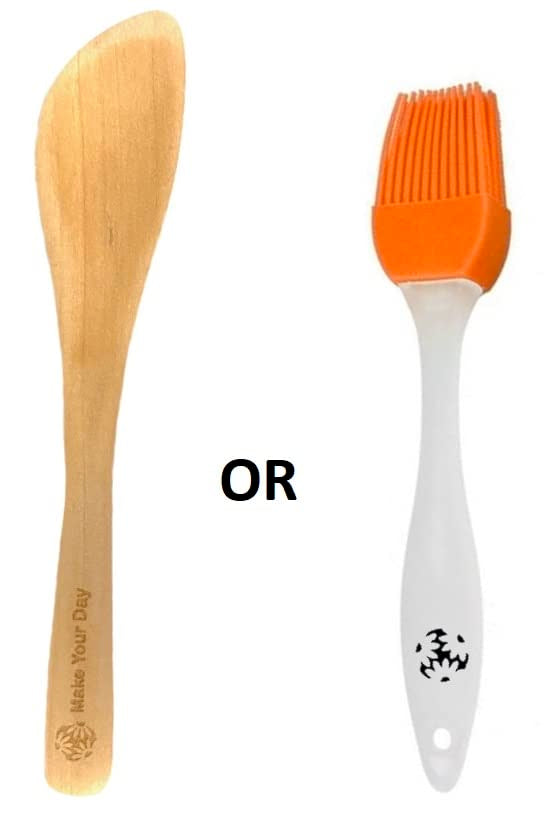 Soy Sauce Budnle with Two Dispensers 5 fl oz and 64 Ounce Bottle (0.5 Gallon) - with Make Your Day Mini Bamboo Spatula or Basting Brush