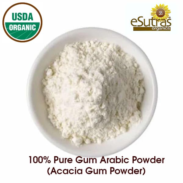 Gum Arabic Powder, USDA Organic | 8 oz. Easy use Bag | Gum Acacia Use as Food emulsifier thickener or DIY Watercolors