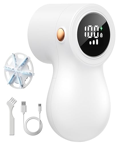 ???????????????????????? Fabric Shaver, coldSky Lint Remover for Clothes with 3 Replaceable Blades, Electric Lint Shaver with Digital Display, 3-Speeds Defuzzer