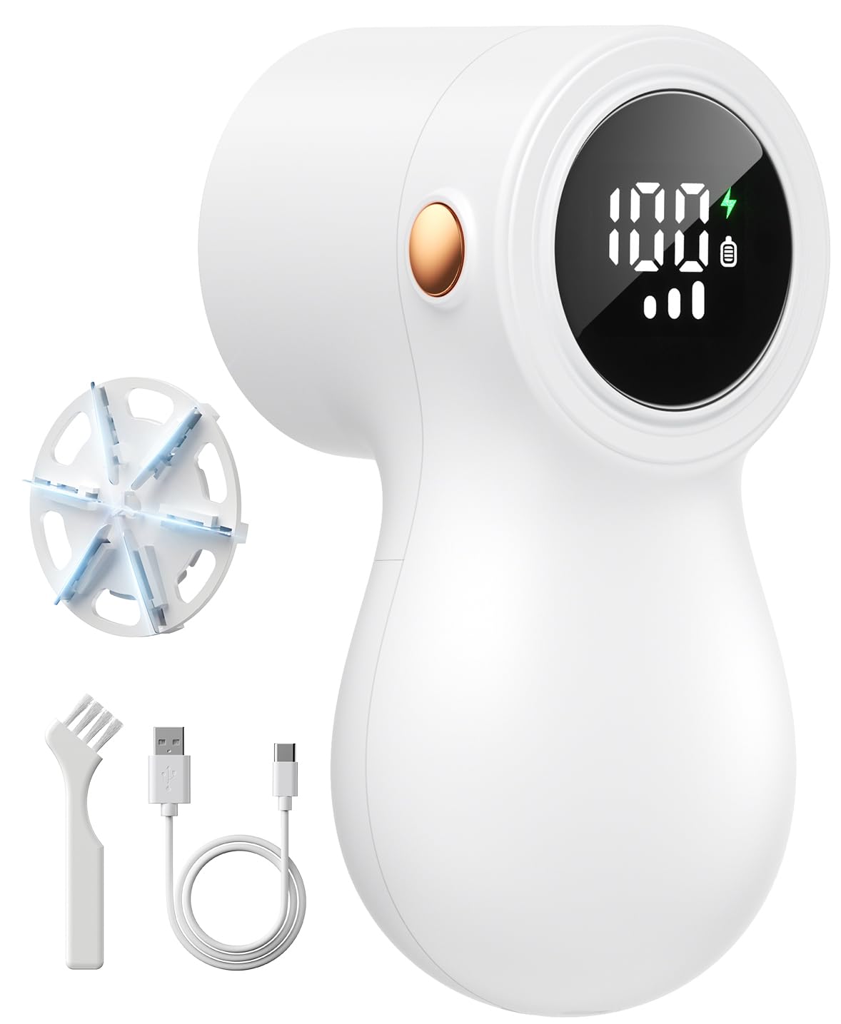???????????????????????? Fabric Shaver, coldSky Lint Remover for Clothes with 3 Replaceable Blades, Electric Lint Shaver with Digital Display, 3-Speeds Defuzzer