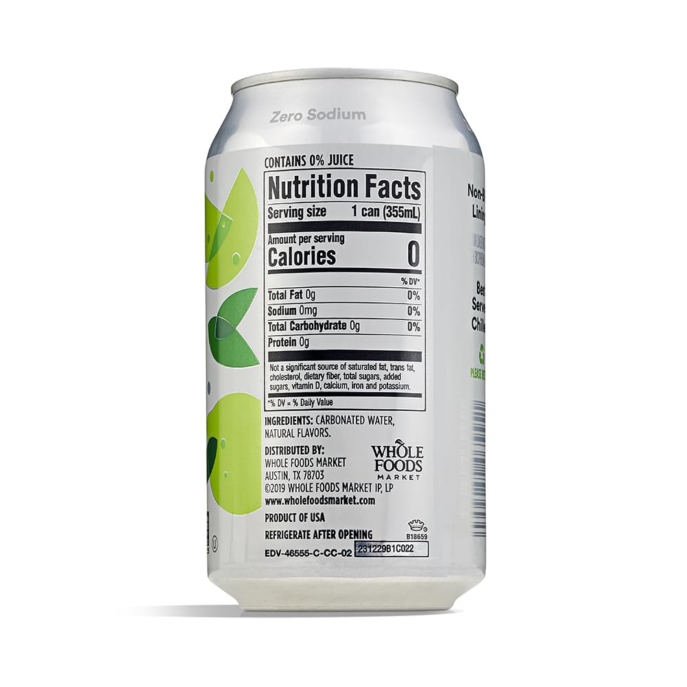 365 by Whole Foods Market, Lime Sparkling Water, 12 Fl Oz