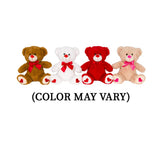 Valentine’s Day Gift Basket | 10 Inches Teddy Bear Plush (Color May Vary), Valentine Theme Gift Bag & one Belgian Milk Chocolate Roses with Edible