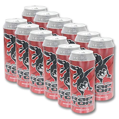 Raptor Energy Drink with Sparkling Fruit Punch Flavor Beverage 16Oz/473ml - Bebida energética Raptor con bebida de sabor a ponche de frutas espumosas