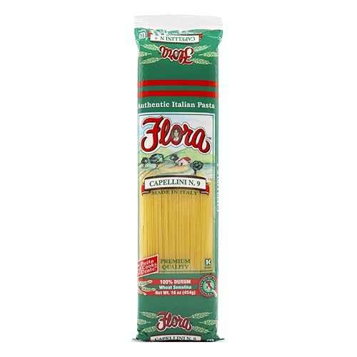 CAPELLINI #9 Pasta by Flora Foods - (5 Packs of 1 LB) - Imported from Italy - 100% Durum - Premium Quality
